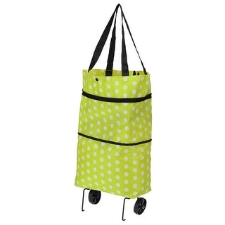 Foldable Shopping Cart Bag With Wheels - Collapsible Grocery Trolley In Purplish Blue