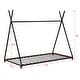 preview thumbnail 15 of 32, Twin Size Metal House Platform Bed with Triangle