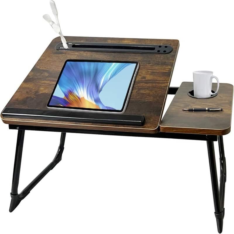 Laptop Desk for Bed - Rustic Brown