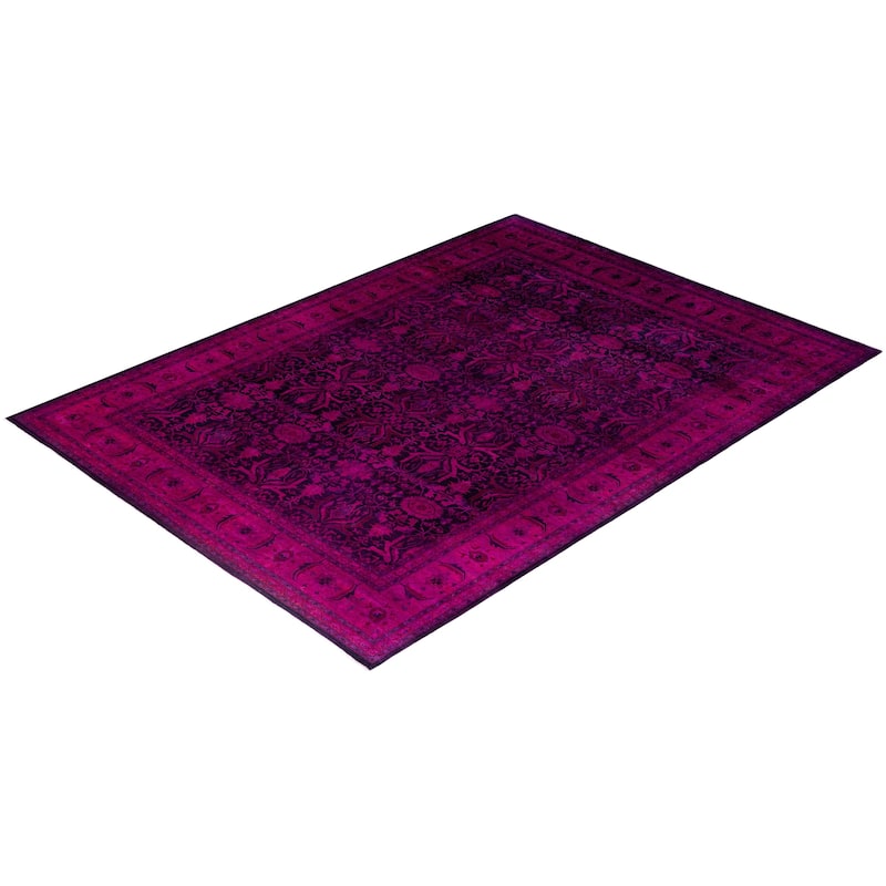 Fine Vibrance One-of-a-Kind Hand-Knotted Area Rug - Pink, 9' 2" x 12' 5" - 9' 2" x 12' 5"