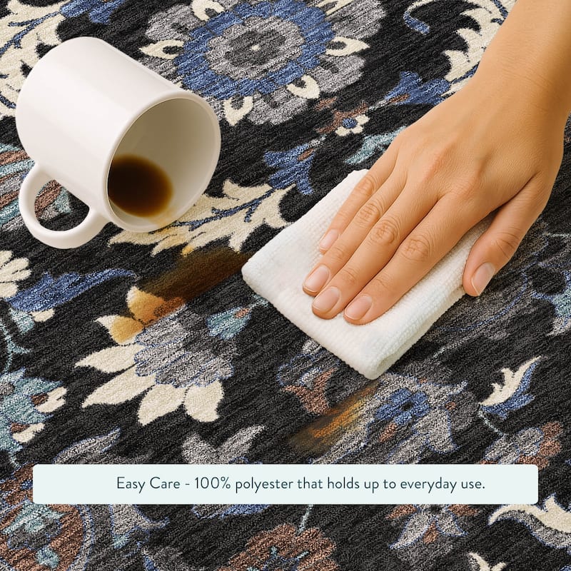 Machine Washable Indoor/ Outdoor Traditional Lanelle Chantille Rug