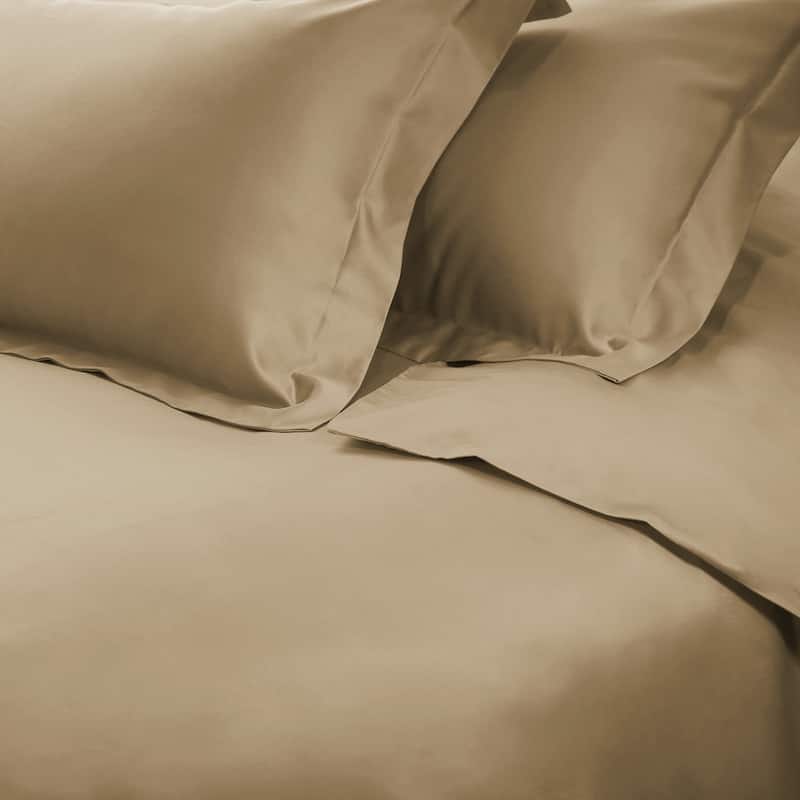 Superior Egyptian Cotton 650 Thread Count Solid Duvet Cover Set - Linen - Full - Queen