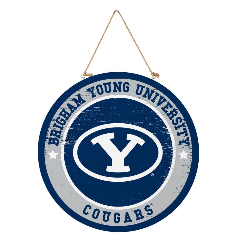 Brigham Young University Wooden Door Decor Wall Sign - Multi-Color