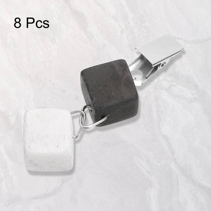 8PCS Marble Table Covers Pendant Stones Tablecloth Weights, Black White - Black White