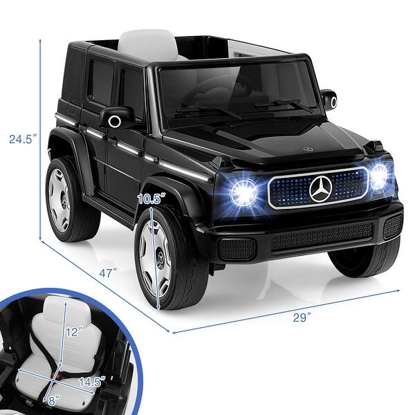 dimension image slide 1 of 3, Kids Ride-On Electric Car - 12V Licensed Mercedes-Benz EQG - 47" L x 29" W x 24.5"H