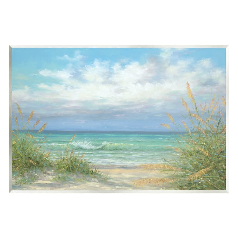 Stupell Sea Shoreline Horizon Scenery Wall Plaque Art by Martin Figlinski - 19 x 13