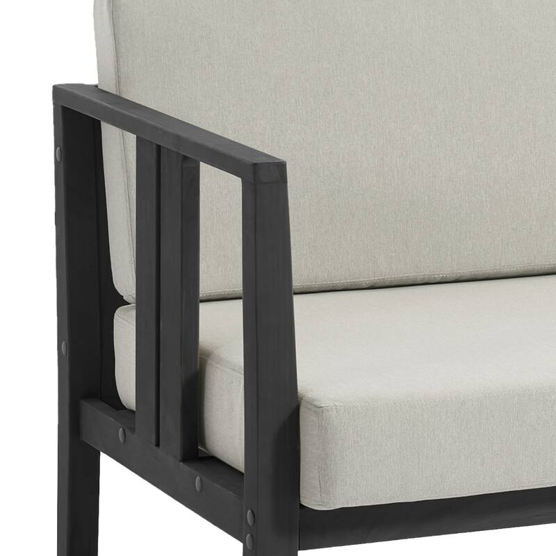 Casual 53"W Outdoor Patio Loveseat Set In Solid Teak Wood with Cushion