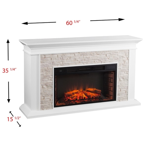 SEI Furniture Horse Mountain White Stone Electric Fireplace - On ...