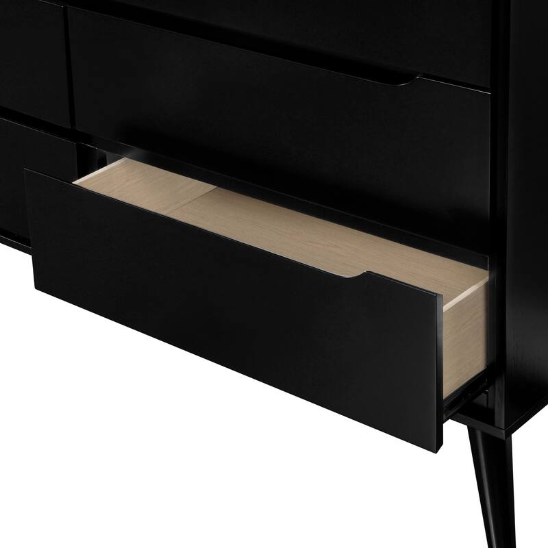 Fopp Mid-Century Modern 2-piece 6-Drawer Dresser and Mirror Set by Furniture of America