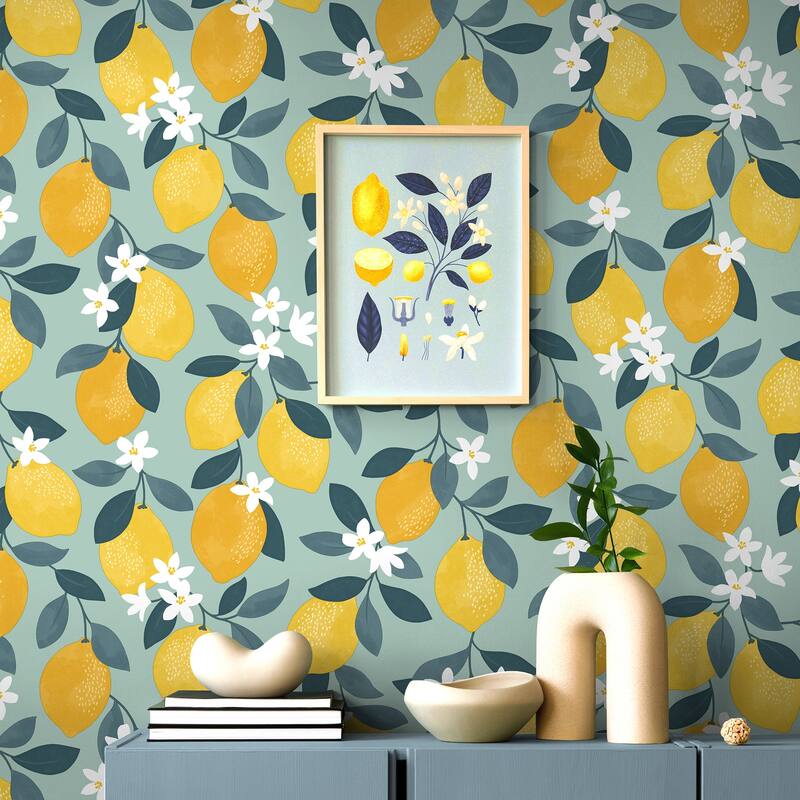 Fine Decor Inigo Seafoam Sicily Fruits Wallpaper