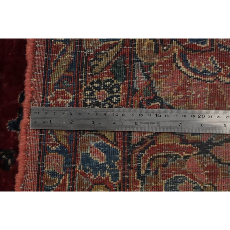 Hand Knotted Oriental 100% Wool Carpet Traditional Floral Red Sarouk Area Rug - 11' 9'' X 9' 1''