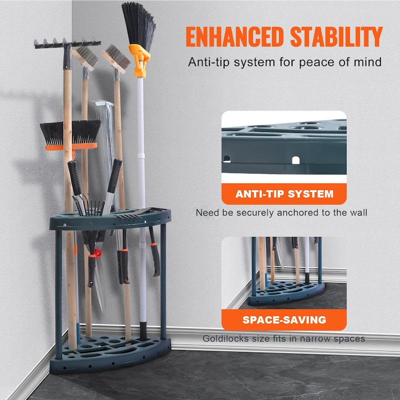 Garden Tool Organizer PP Garden Tool Stand Holder Organizer for Yard, Shed, Outdoor