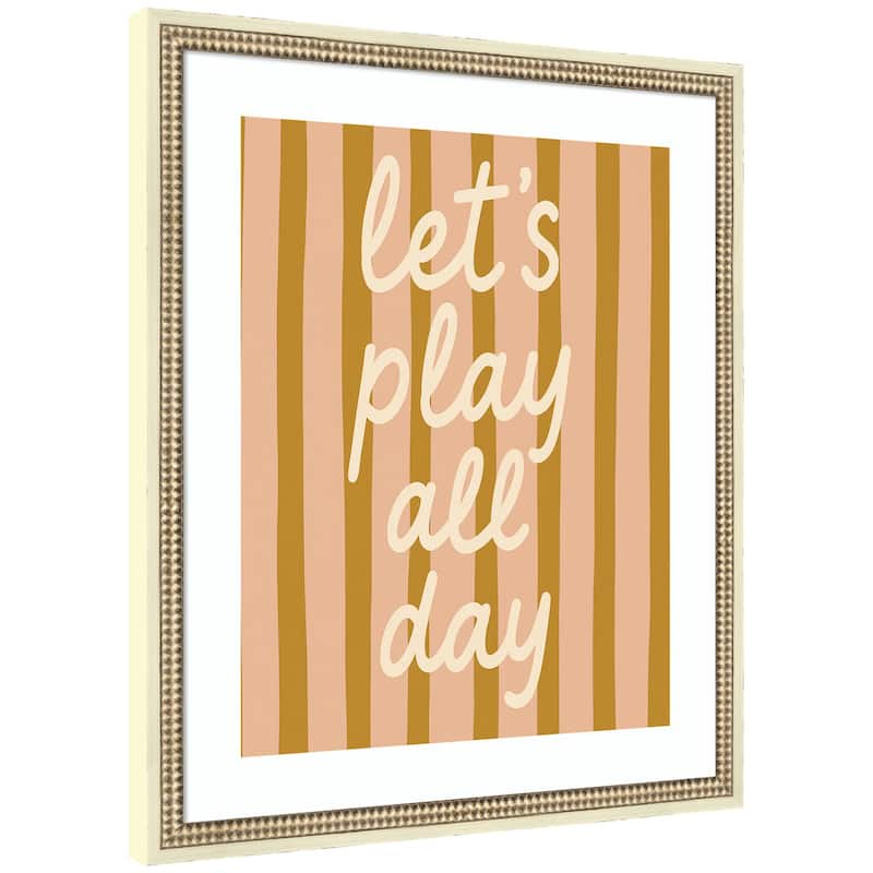 Kate and Laurel Lets Play All Day by Laura Moss Framed Wall Art Print