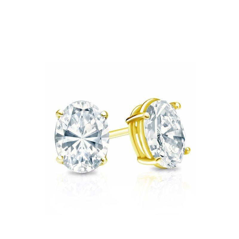 Auriya 14k Gold Lab Grown Diamond Oval Stud Earrings 0.50 to 5.00 ct. tw. Screw-Back (F-G, VS)