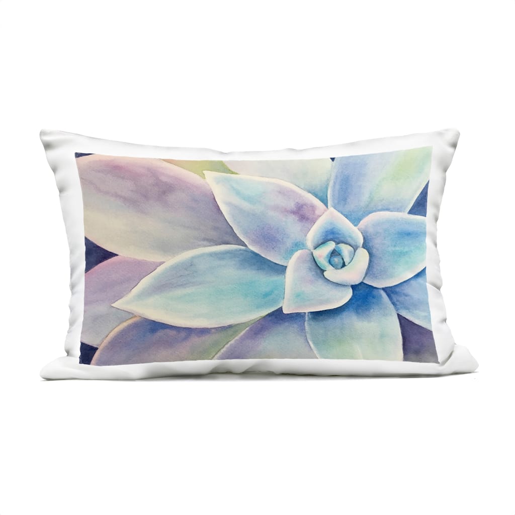 Stupell Cool Toned Succulent Leaves Printed Outdoor Throw Pillow Design by Stephanie Fielden
