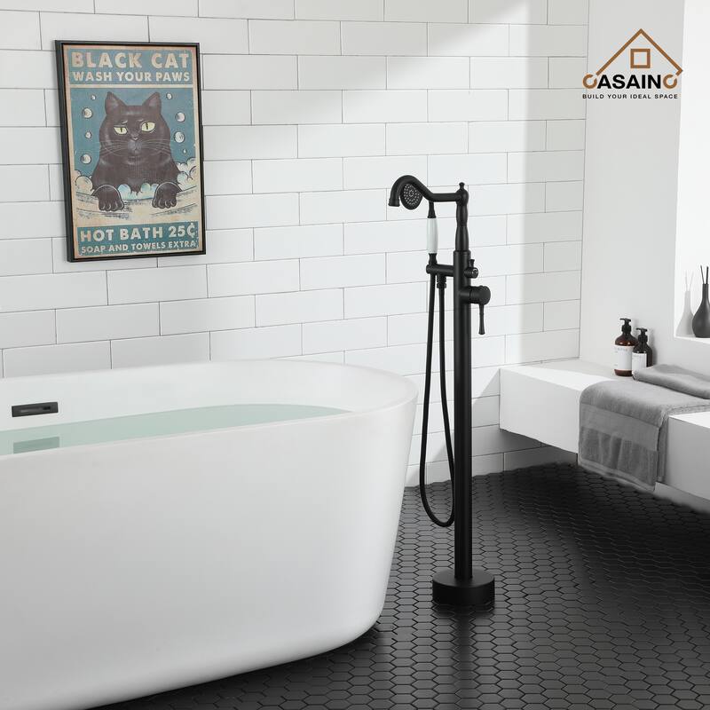 Single Handle Classical Freestanding Bathtub Faucet with Hand Shower Hand