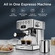 preview thumbnail 1 of 4, Stainless Steel 20 bar Espresso Machine with Milk Frother Silver