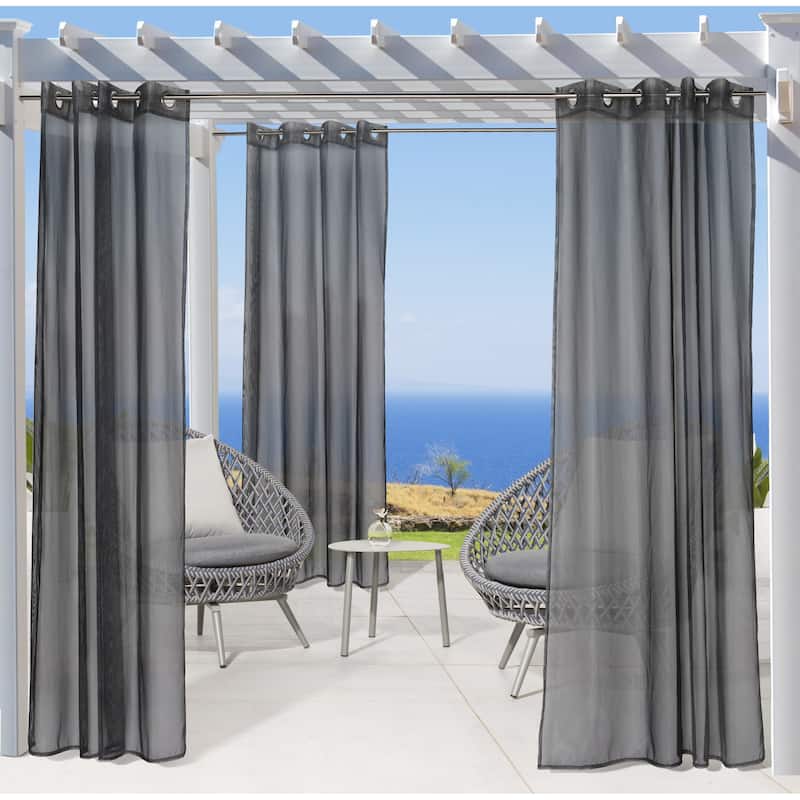 No Se'em Indoor/Outdoor Grommet Curtain Panel - 50" x 108" - Black