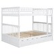 preview thumbnail 9 of 9, Full over Full Wooden Bunk Bed with Twin Size Trundle & Safety Rail, Convertible to 2 Platform Bedframe for Kids Teens Bedroom