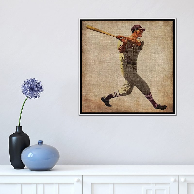 iCanvas "Vintage Sports VI" by John Butler Framed Canvas Print