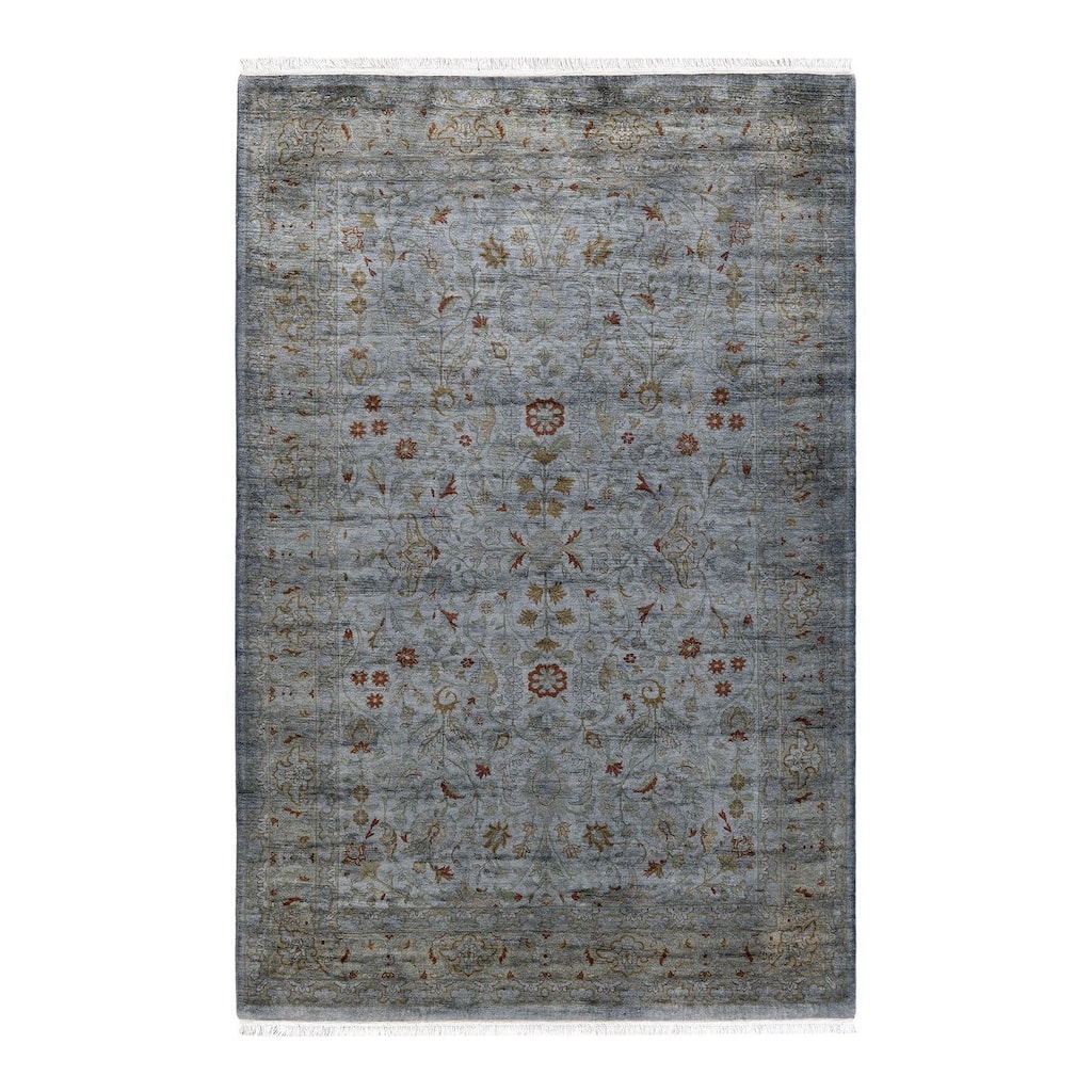 Contemporary Overdyed Wool Hand Knotted Area Rug - 4' 2" x 6' 5"