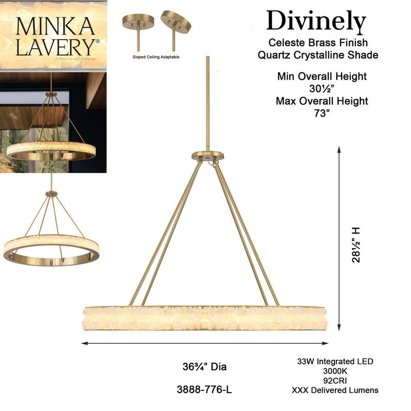Minka Lavery 3888-L Divinely 37" Wide LED Crystal Ring Chandelier