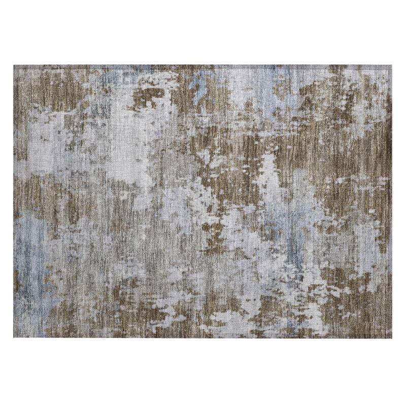 Machine Washable Indoor/Outdoor Contemporary Blend Chantille Rug