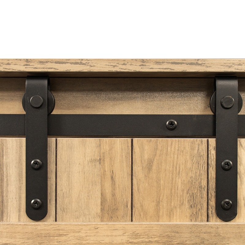 54" Farmhouse Sliding Barn Door TV Stand - 54 inches in width