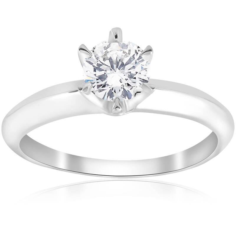 3/4ct Solitaire Diamond White Gold Engagement Ring