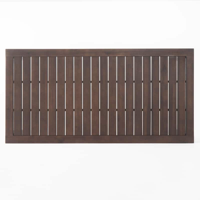 Manila Outdoor Dark Brown Acacia Wood Dining Set by Christopher Knight Home - N/A