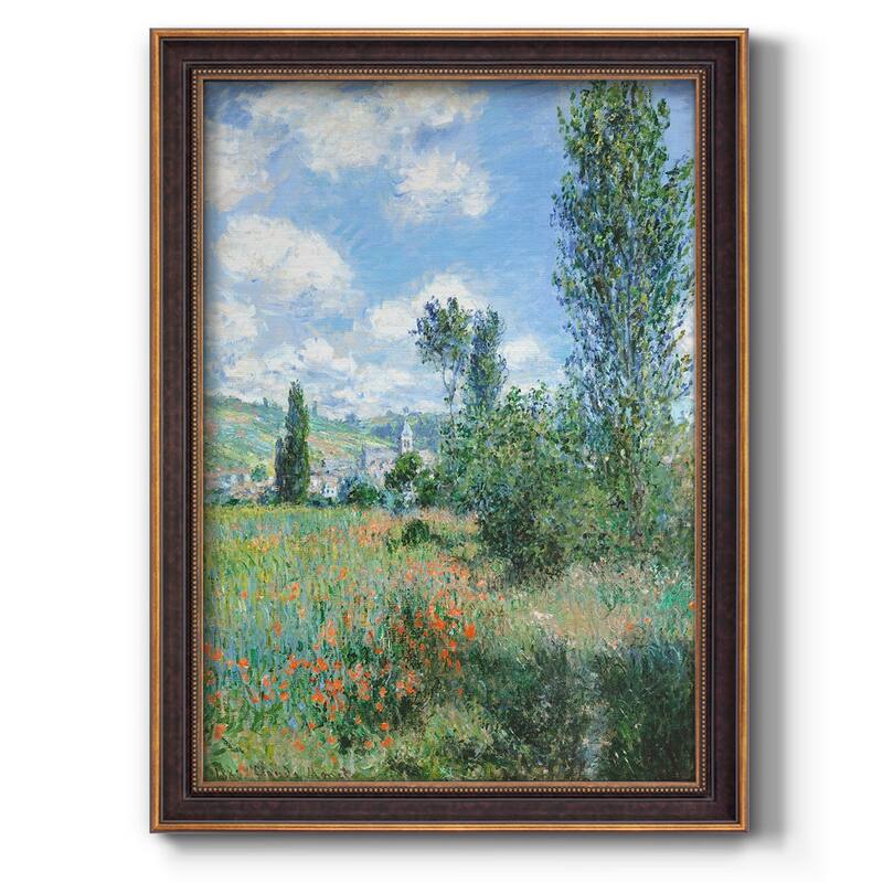 View of Vétheuil Premium Framed Canvas- Ready to Hang - 16X20 - Bronze