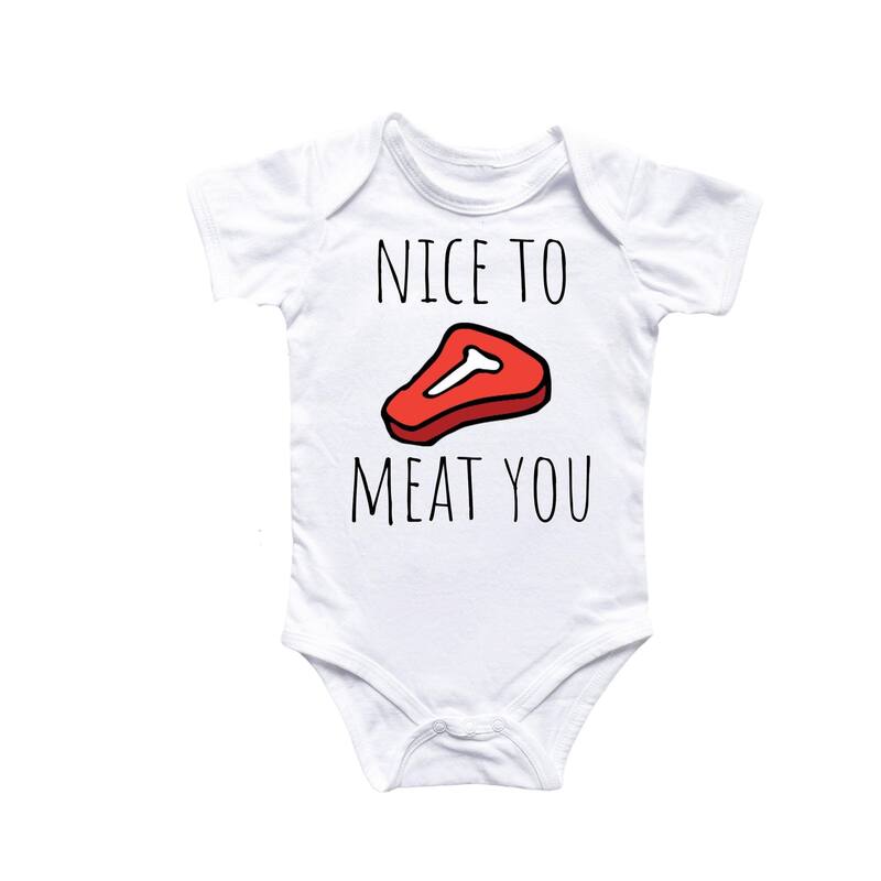 Steak Bbq - Baby Boy Girl Clothes Infant Bodysuit Funny Cute Newborn 5 - White - 0-3M