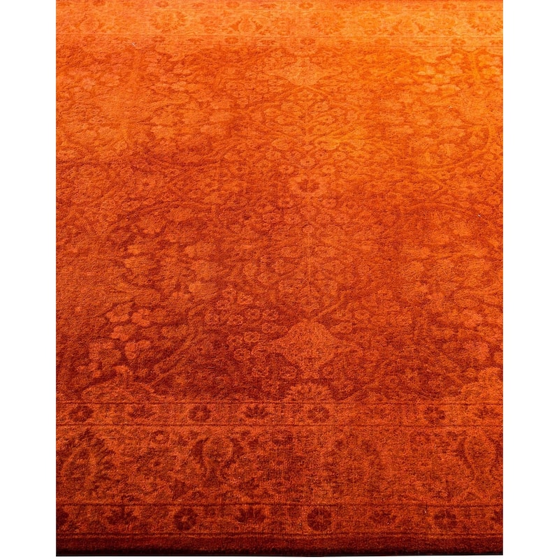 Fine Vibrance One-of-a-Kind Hand-Knotted Area Rug - Orange, 4' 2" x 6' 0" - 4' 2" x 6' 0"