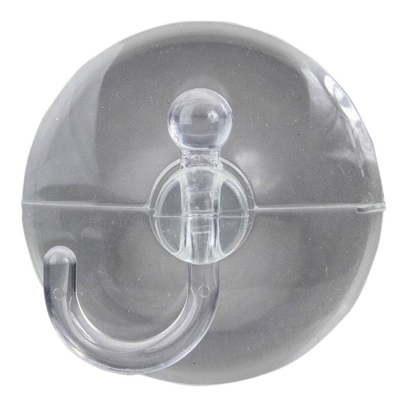 Pack of 2 Clear Large Hanging Christmas Suction Cup Hooks 2.5"