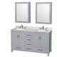 Option Gray / White Carrara Marble Top / Brushed Chrome