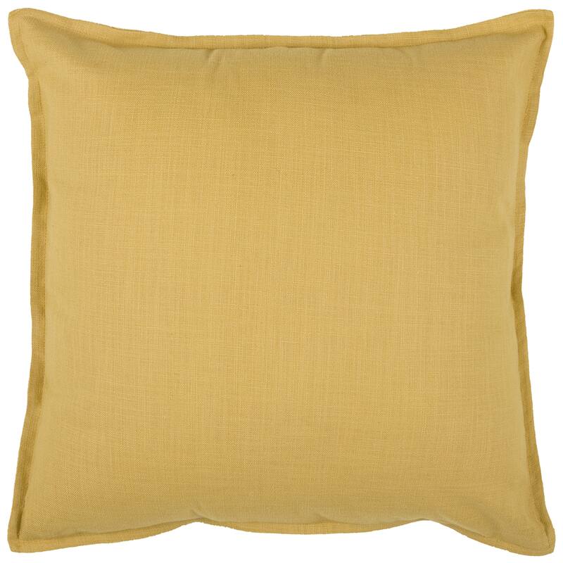 Rizzy Home Cotton Slub Solid Decorative Throw Pillow - Yellow - Polyester