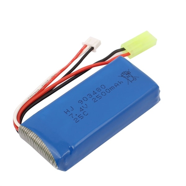 DC 7.4V 2500mAh Rechargable Lithium Battery Pack Blue w Green Connector