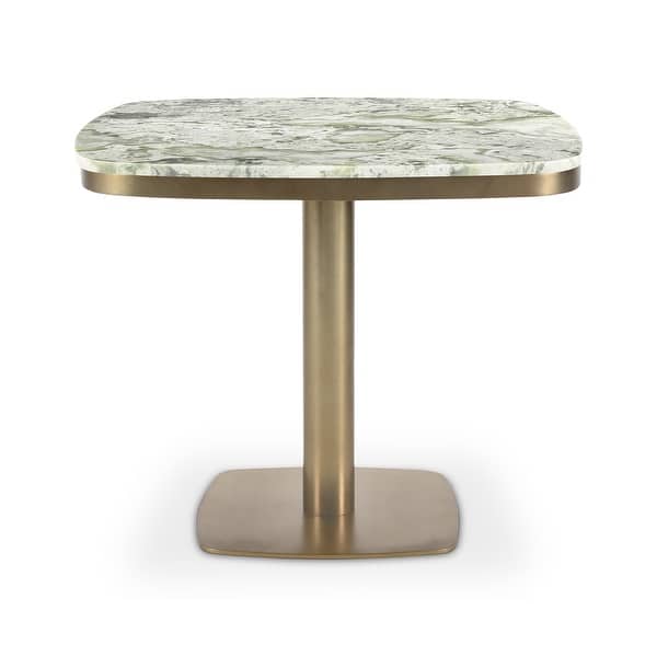slide 2 of 12, Aurelle Home Antique Brass Marble-Top Cafe Table