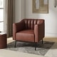 preview thumbnail 37 of 43, Alfons Industrial Leather Chair with Channel Tufting and Metal Leg by HULALA HOME Brown
