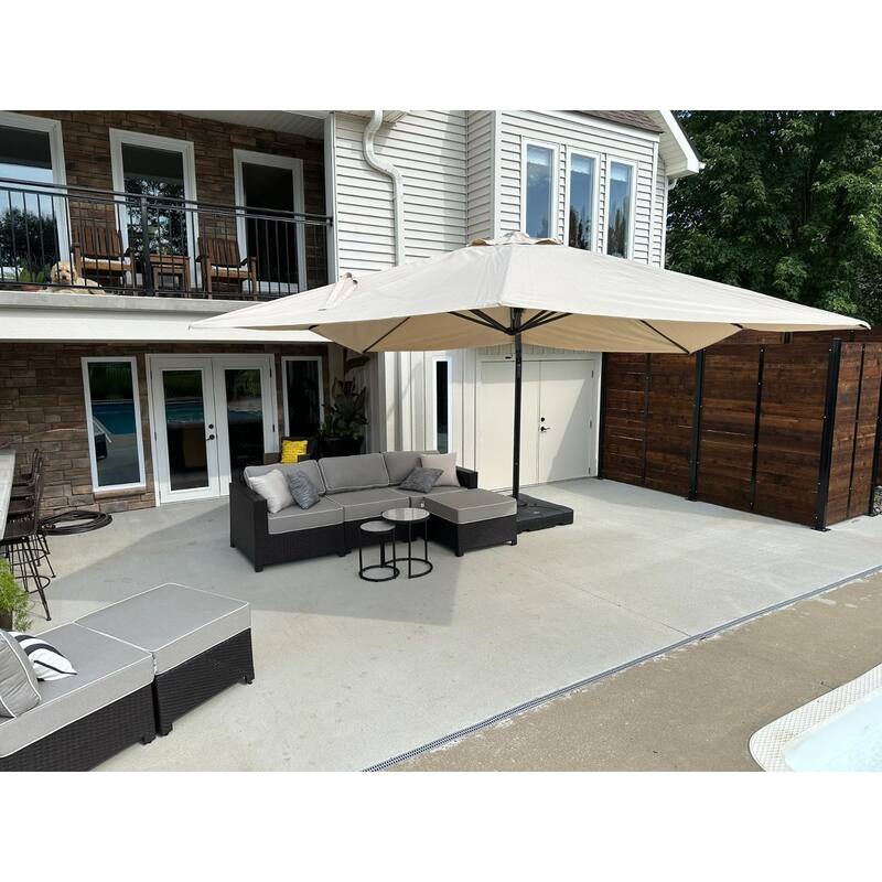 PURPLE LEAF Extra Large Premium Patio Cantilever Umbrella with 360-degree Rotation Big Size