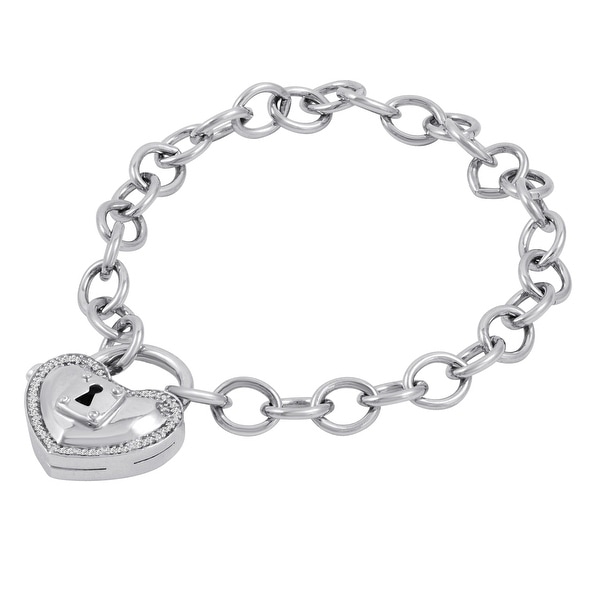 SOLD OUT -Locking Love 1/10 CT. T.W. Diamond Heart-Shaped - White J-K