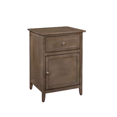 LYKE Home 1 Dwr-1 Door Gray Nightstand