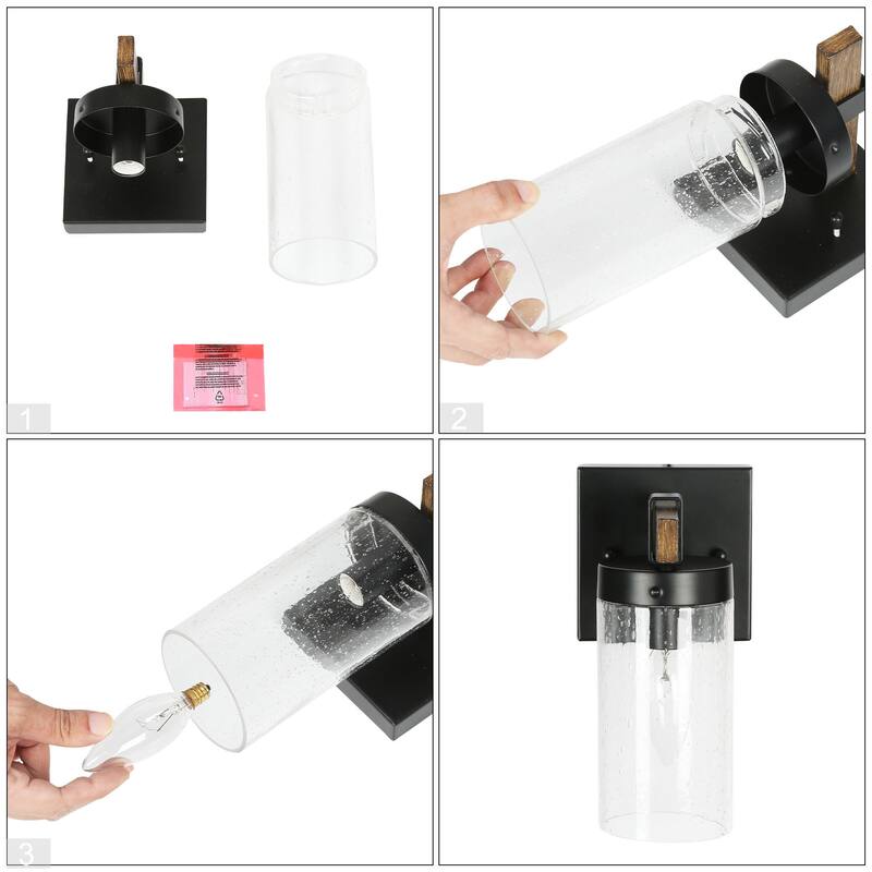 Fora Modern Farmhouse Glass Bathroom Vanity Light Dimmable Wall Sconce