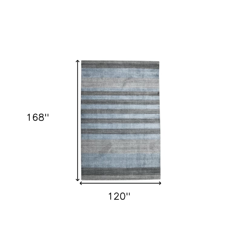 HomeRoots Striped Transitional Rectangle Area Rug