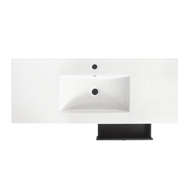 48" Bathroom Vanity with Ceramic Sink Combo, Abundant Storage Cabinet