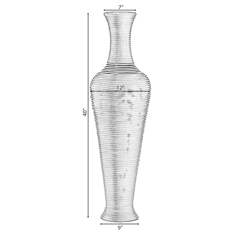 Black Tall Decorative Floor Vase, Modern Unique Vase, 40-Inch-Tall Vase, Freestanding PVC Large Floor Vase