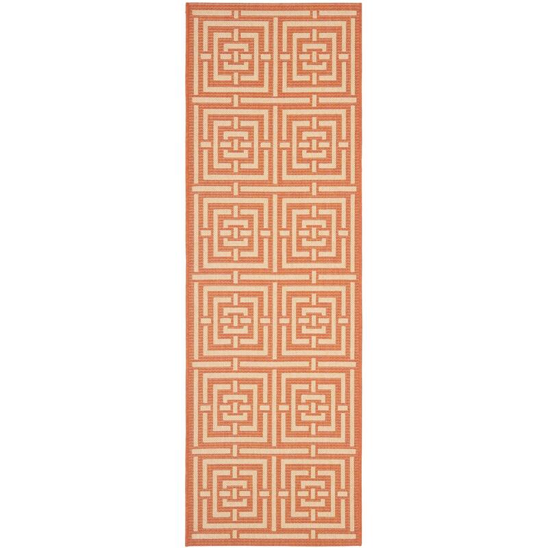 SAFAVIEH Courtyard Ginger Indoor/ Outdoor Waterproof Patio Backyard Rug