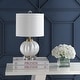 preview thumbnail 13 of 16, Dana 17.5" Glass/Crystal LED Table Lamp, White/Chrome by JONATHAN Y
