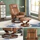 preview thumbnail 20 of 40, Mcombo Swiveling Recliner Chair with Wood Base and Ottoman