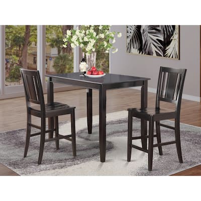 Counter Height Dining Set - 3 Piece Table & Chair Set - Modern Kitchen Pub Set - 30x48 Inch Table